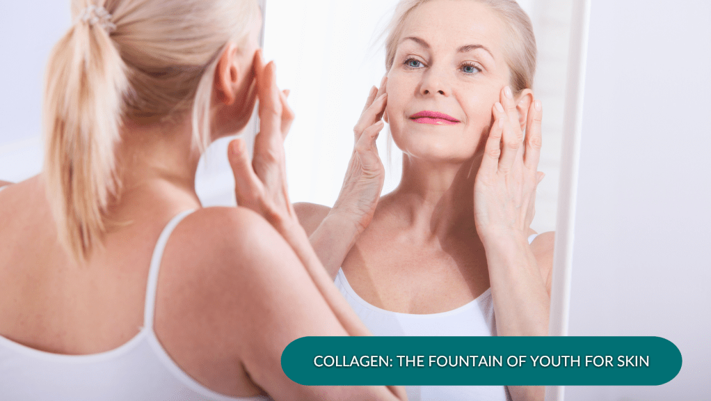 Close-up of radiant, youthful skin representing the benefits of collagen