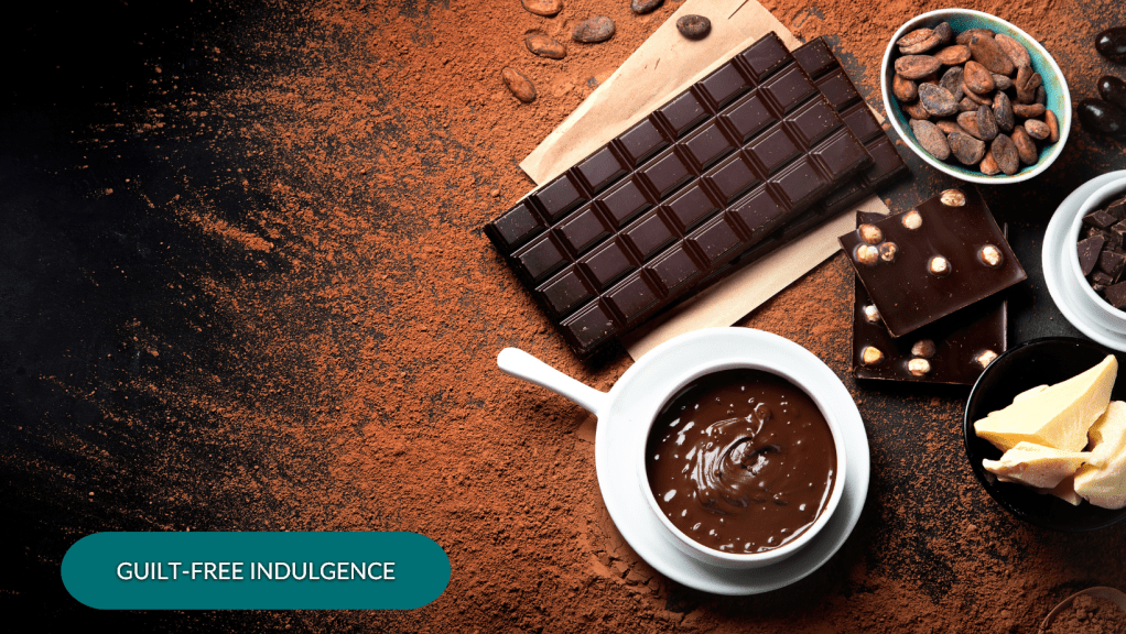 Dark chocolate and healthy chocolate smoothie for guilt-free indulgence in a weight loss plan