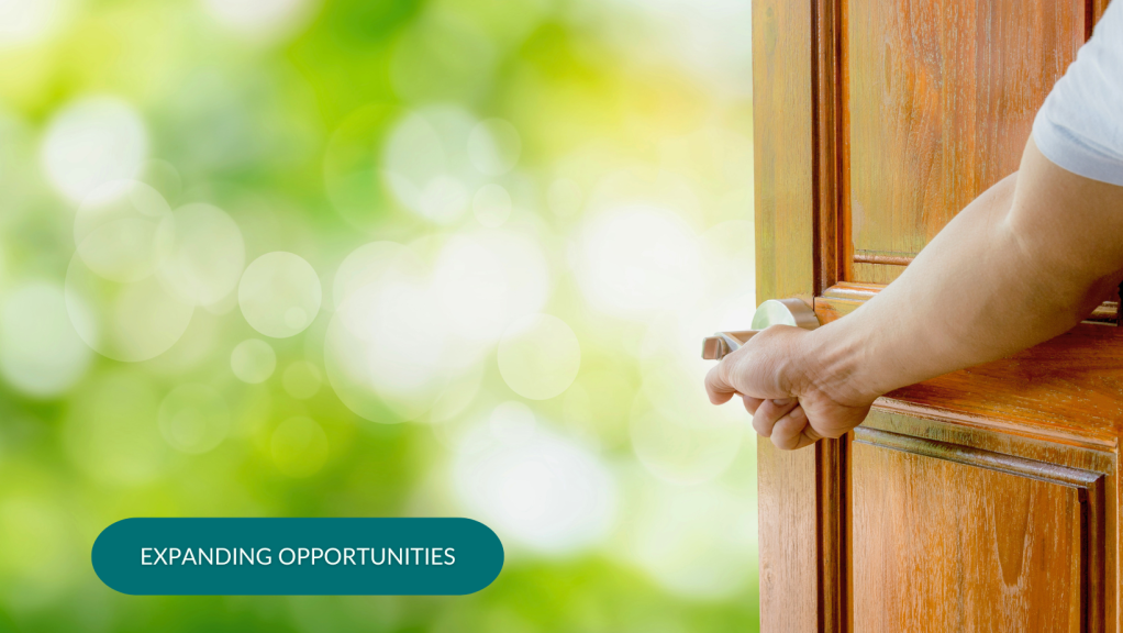 Open door leading to new opportunities

